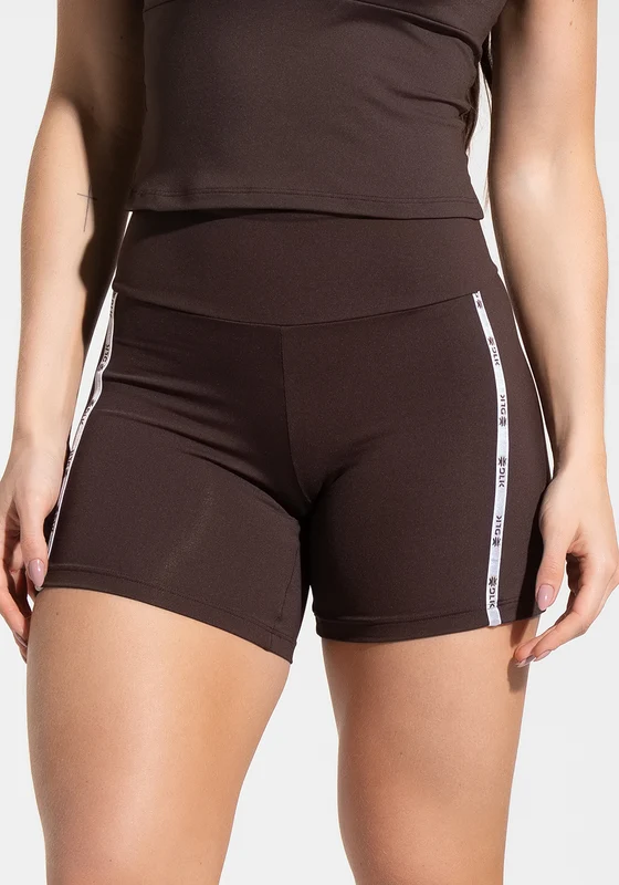 Short Fitness Feminino com Elástico Lateral Athletic Dlk Marrom MARROM / P