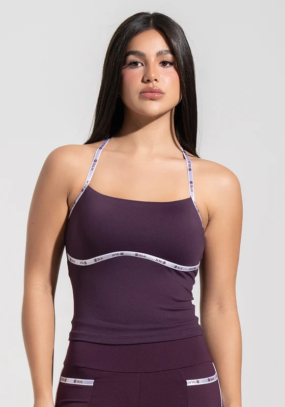 Camiseta Fitness com Alças Cruzadas de Elástico Athletic Dlk Roxo ROXO / M