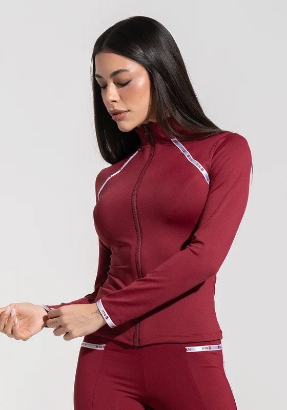 Casaco Fitness Feminino com Elástico Athletic Dlk Vermelho Cereja CEREJA / GG