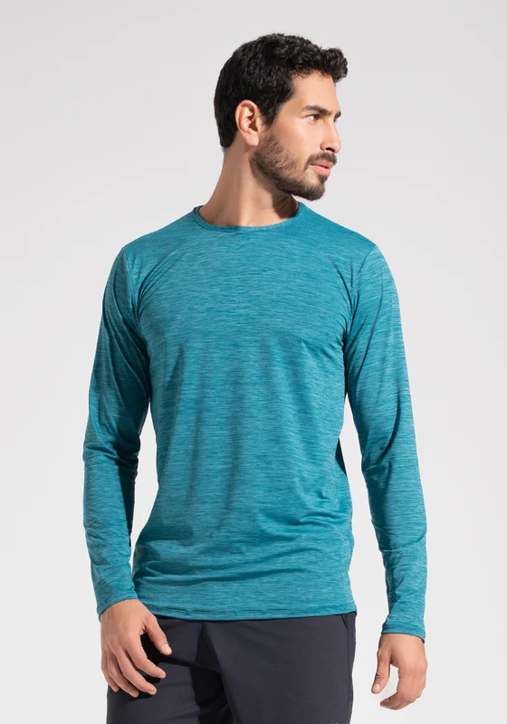 Camiseta Fitness Masculina Manga Longa Dlk Petróleo AZUL / M