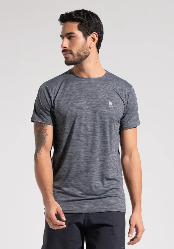 Camiseta Fitness Masculina Mescla Dlk Cinza CINZA / G
