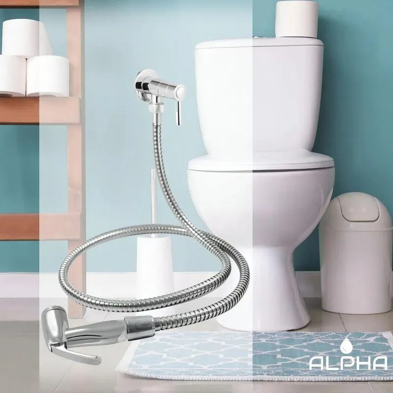 Ducha Higiênica C-72 Manual 15mca De Parede Com Acionamento 1/4 Volta Cromado Alpha Hidrometais