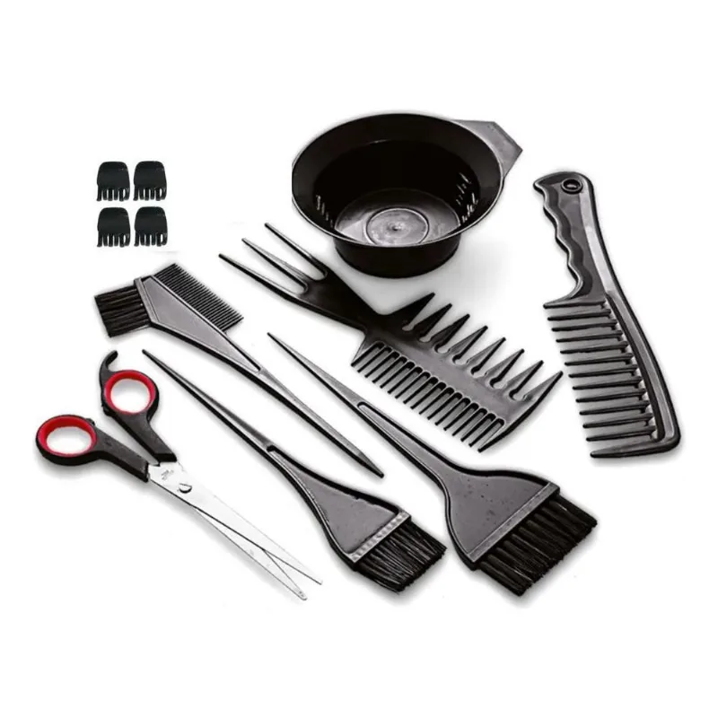 Kit Pintura Cabelo Pote Pinceis Pentes Tesoura Prendedores