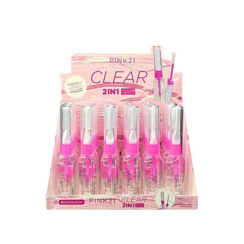 Máscara Para Sobrancelha Clear 2 em 1 C/24 Unid - Pink 21 (CS4799)