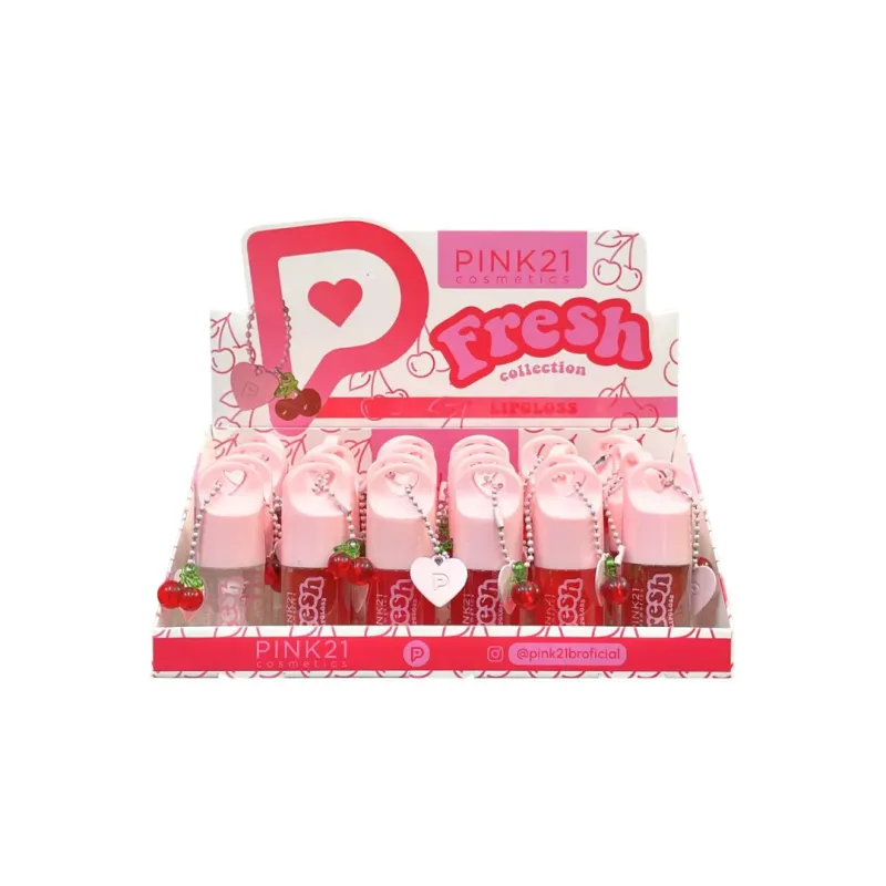 Lip Gloss Fresh Collection Cereja C/24 Unid - Pink 21 (CS6953)