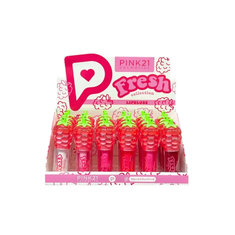Lip Gloss Fresh Collection C/24 Unid - Pink 21 (CS6956)