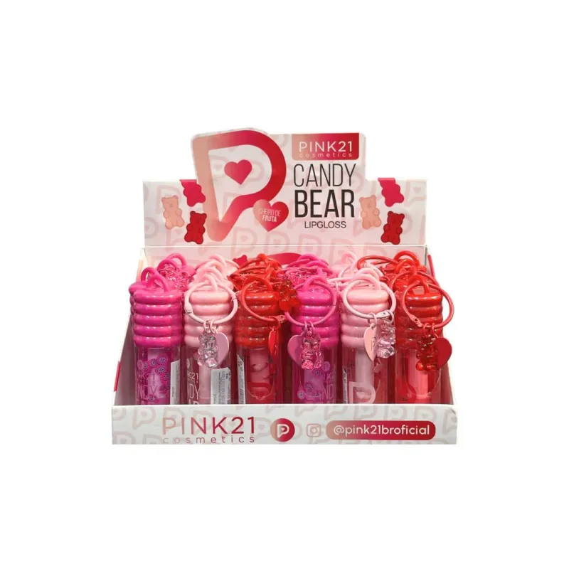 Lip Gloss Candy Bear C/24 Unid - Pink 21 (CS6672)