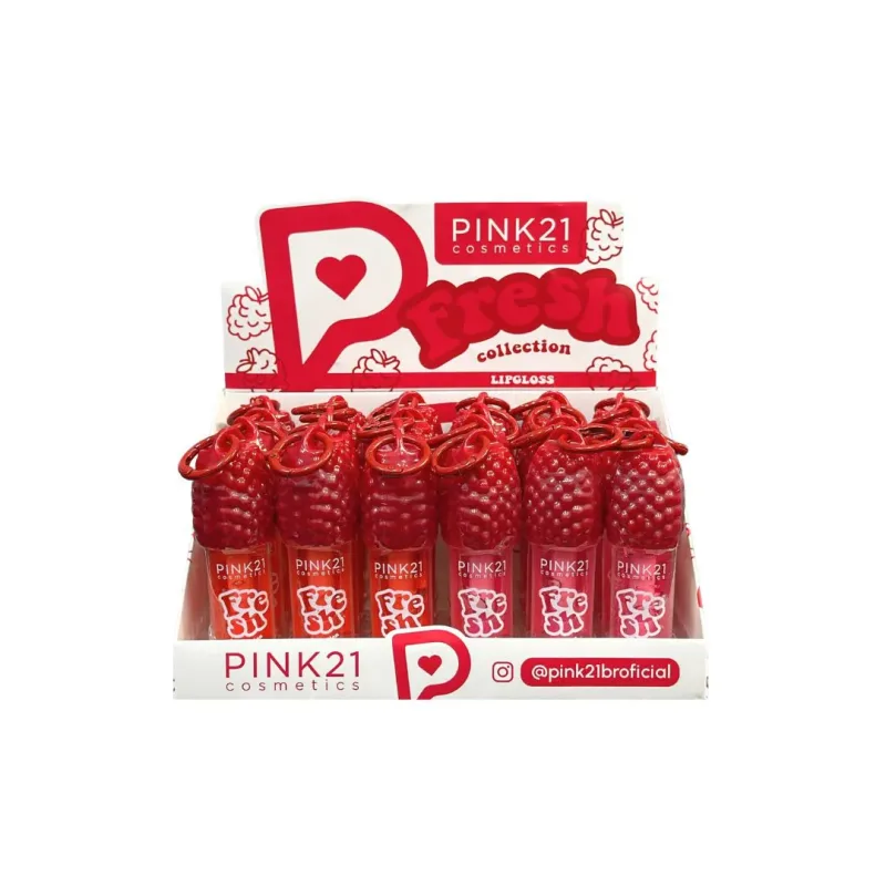 Lip Gloss Fresh Collection C/24 Unid - Pink 21 (CS7098)