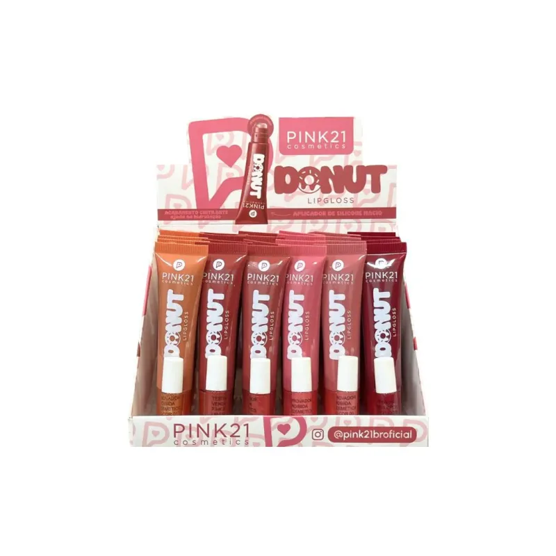 Lip Gloss Donut C/24 Unid - Pink 21 (CS7116)