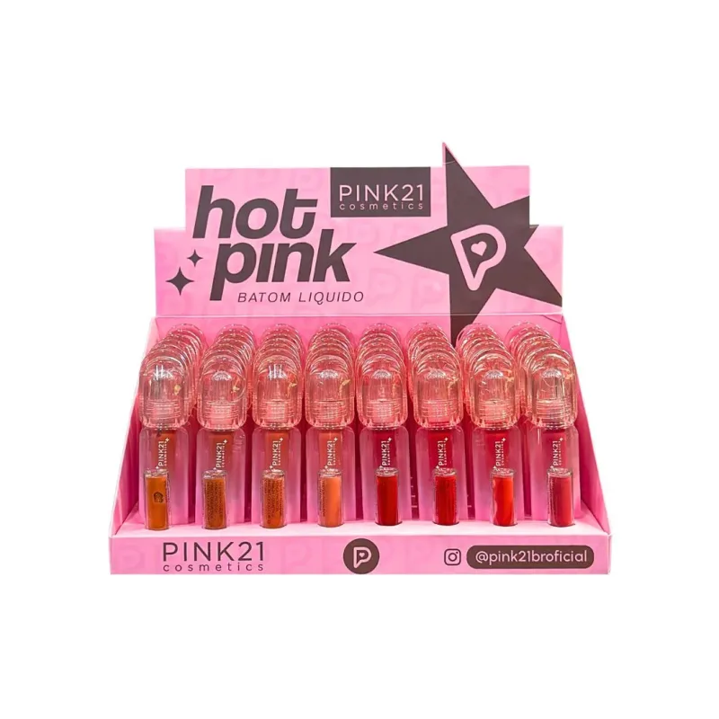Batom Líquido Hot Pink C/48 Unid - Pink 21 (CS7051)