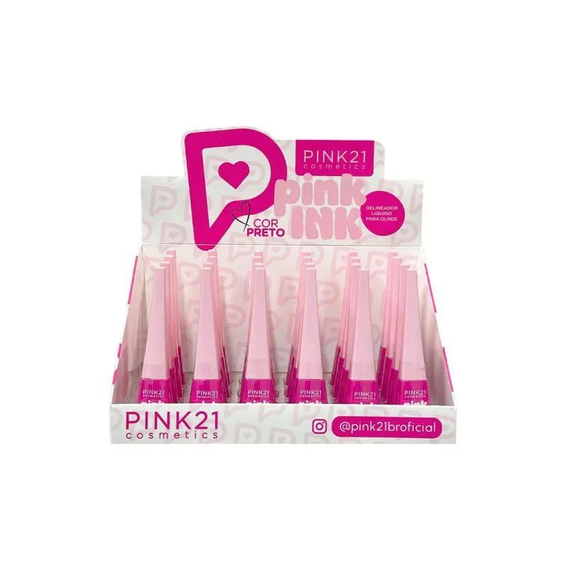 Delineador Pink Ink Preto C/24 Unid - Pink 21 (CS6913)