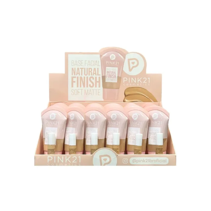 Base Facial Natural Finish Soft Matte C/24 Unid - Pink 21 (CS6621)