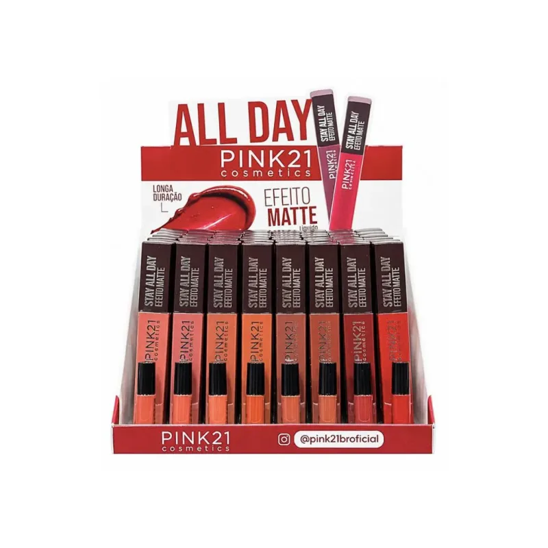 Batom Liquido Efeito Matte All Day C/48 Unid - Pink 21 (CS5396)