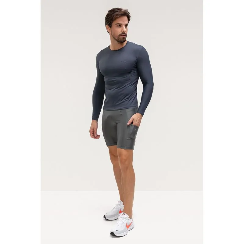 BERMUDA DE AQUECIMENTO COM BOLSO MASCULINA - ESSENTIALS 26 - CHUMBO G