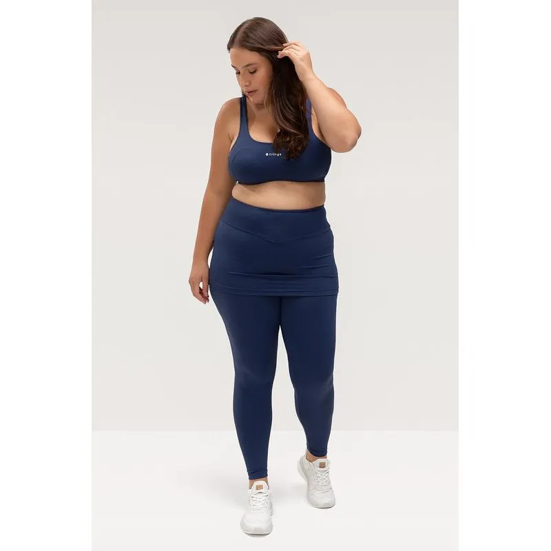 CALÇA LEGGING SOFT COM SAIA PLUS SIZE - ESSENTIAL 26 - MARINHO P