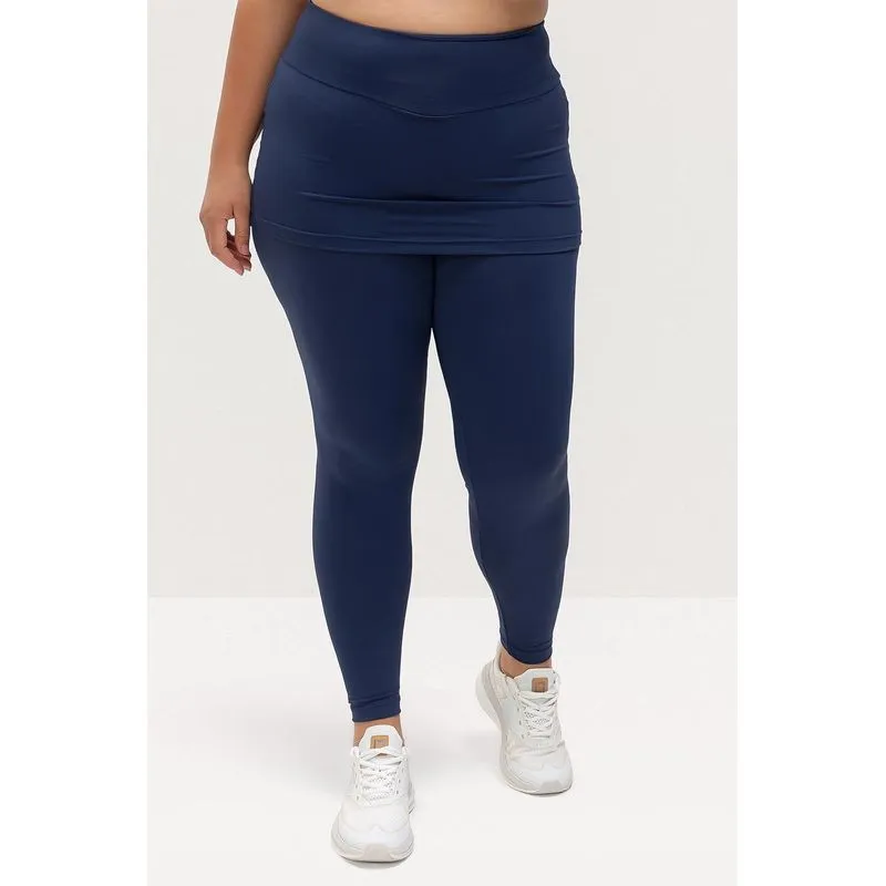 CALÇA LEGGING SOFT COM SAIA PLUS SIZE - ESSENTIAL 26 - MARINHO G