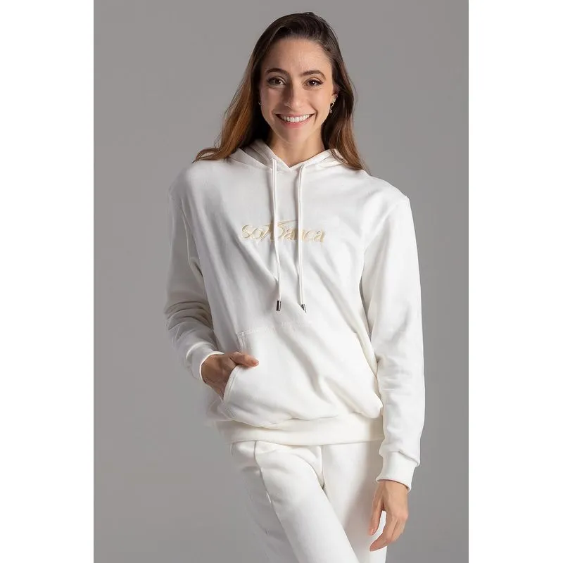 BLUSA COMFY COM CAPUZ ACTIVE 25/26 - OFF WHITE M
