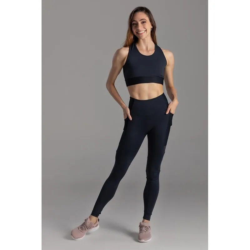 CALÇA EMANA® RIBBED ACTIVE ADULTO - SD2422 - PRETO G