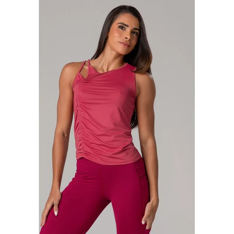 BLUSA FREEDOM DRAPE - VERÃO25/26 - AMEIXA G/L