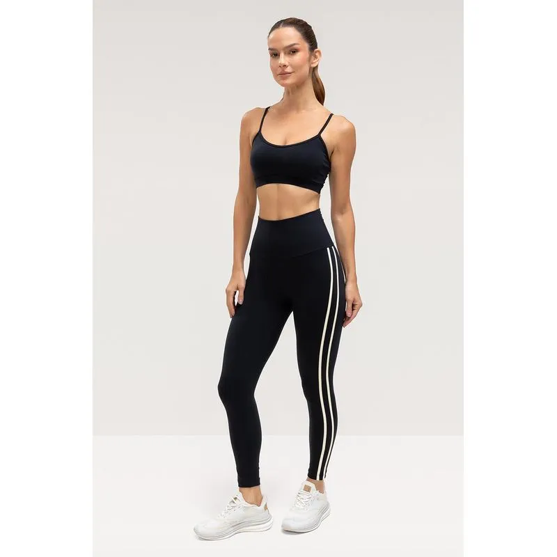 CALÇA LEGGING HIGH COMPRESSION COM GALÃO - ESSENTIALS 26 - PRETO GG