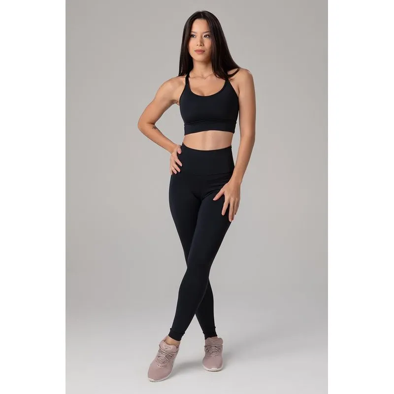 CALÇA LEGGING COVER DUAL BOLSO CÓS - VERÃO25/26 - PRETO M/M