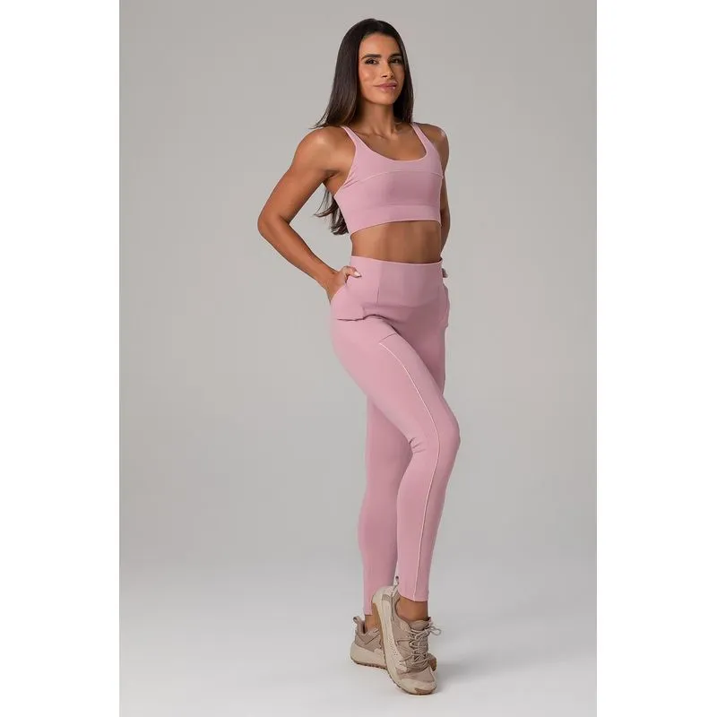 CALÇA LEGGING FLEX LINE COM BOLSOS - VERÃO25/26 - ORQUÍDEA M/M