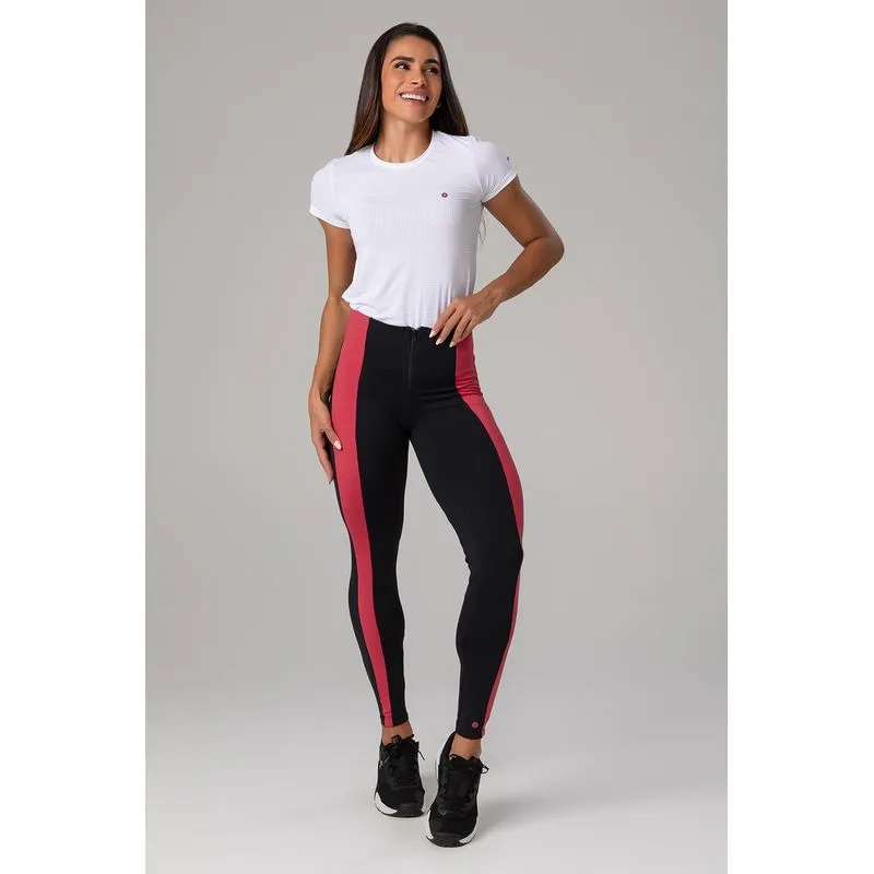 CALÇA LEGGING IMPACT CONTRASTE COM ZÍPER - VERÃO25/26 - PRETO G/L