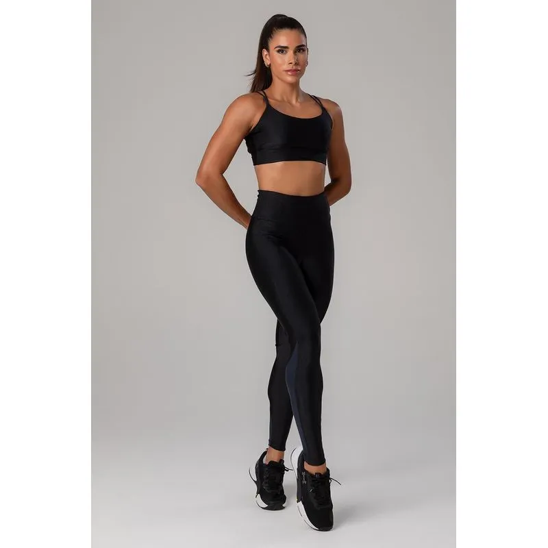 CALÇA LEGGING LUMI RECORTE BOLSO CÓS VERÃO25/26 - PRETO P/S
