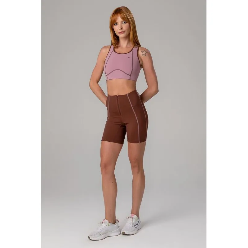 SHORTS IMPACT CONTRASTE COM ZÍPER - VERÃO25/26 - CACAU M/M