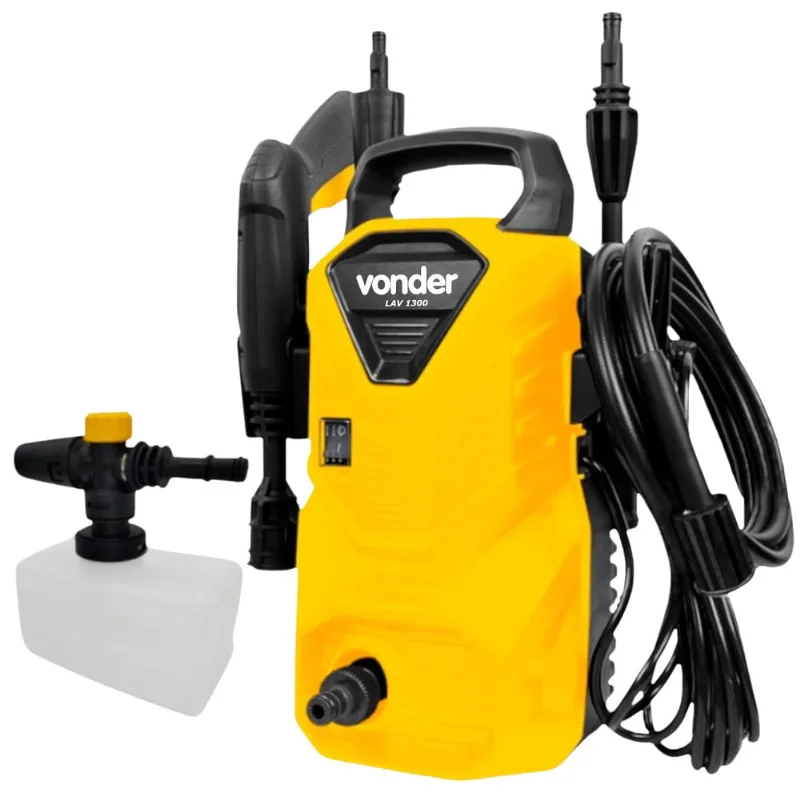 Kit Hidrolavadora Lavajato Lavadora de Alta Pressão com Snow Foam Canhão de Espuma Plástico 1L 127V