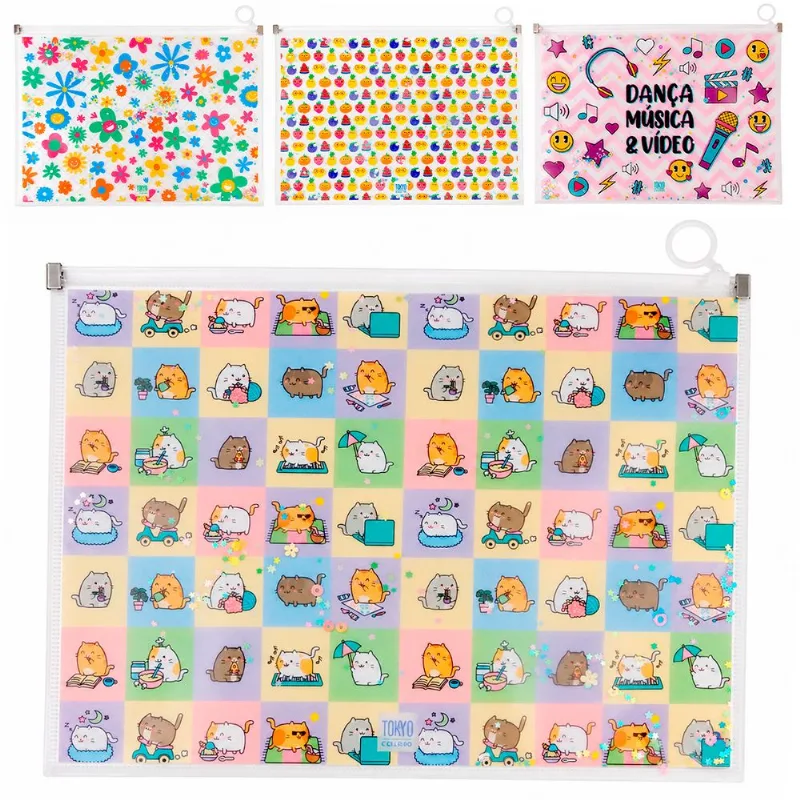 Pasta Porta Documentos Charms 30x45x30cm em Plástico Tokyo Design - LC