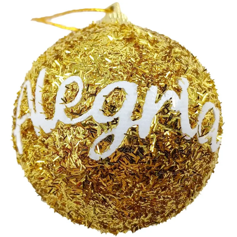 Bola de Natal C/ Frase 6cm em Plastico Multiart-Modelos SORTIDOS - LC