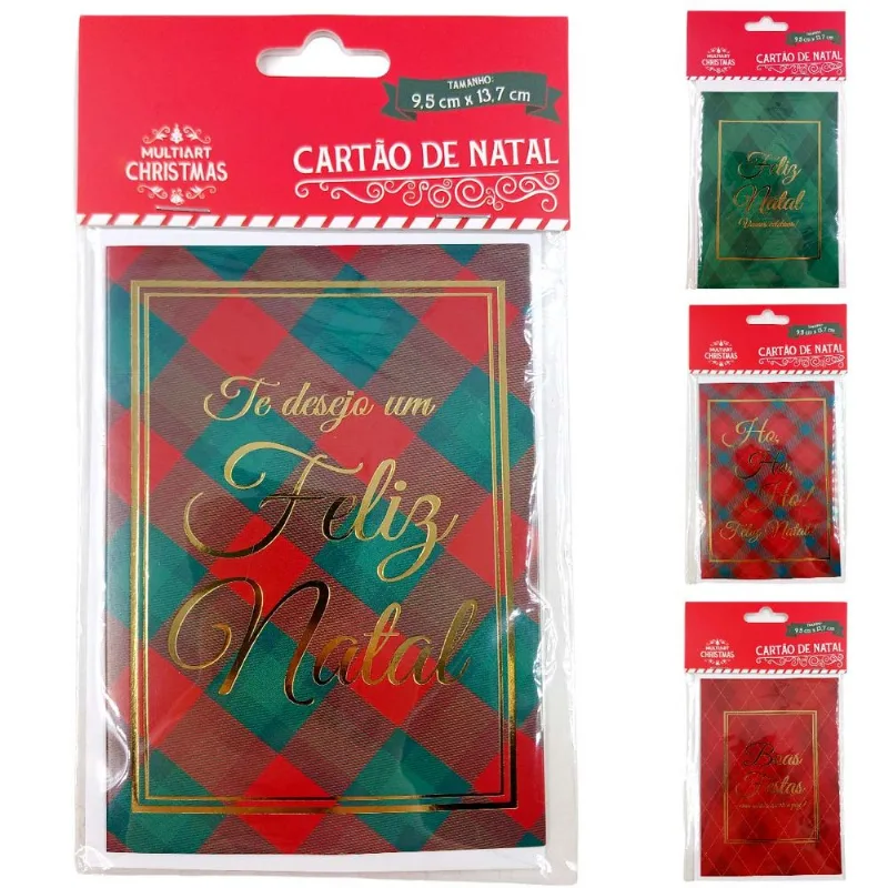 Cartão Natalino Decorativo 2 Peças em Papel Multiart