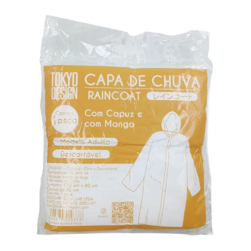 Capa de Chuva 120x80cm em Plástico Multiart - LC