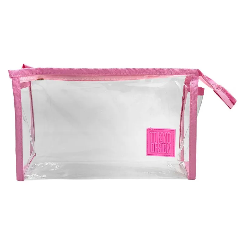 Nécessaire Cristal 25x15cm em Plastico Multiart-Rosa Escuro - LC
