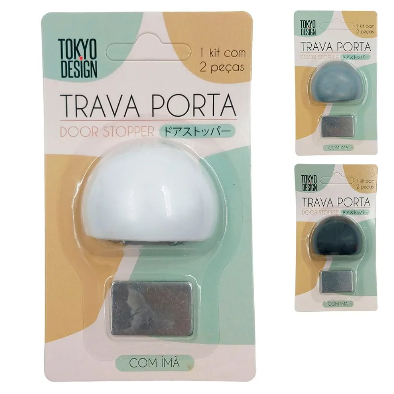 Trava Porta Magnético 3x2cm em Plástico Tokyo Design SORTIDOS