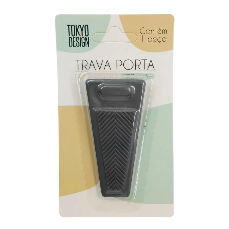 Trava Porta 9x4cm de Plástico Multiart-Cinza - LC