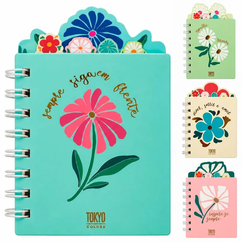 Caderno Florecer 14x8cm 40 Folhas em Papel Multiart