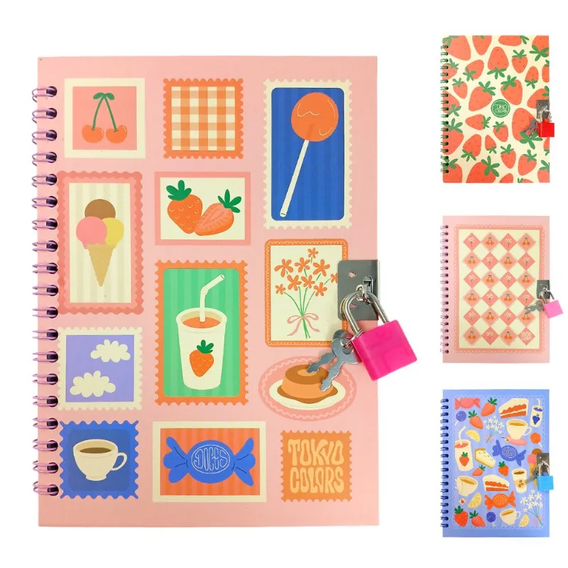 Caderno Candy C/Cadeado 13x18cm em Papel Multiart - LC