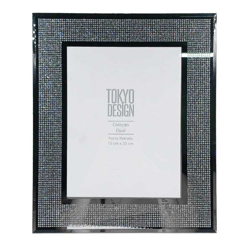 Porta Retrato Decorativo Diamante 15x20cm em Vidro Tokyo Design