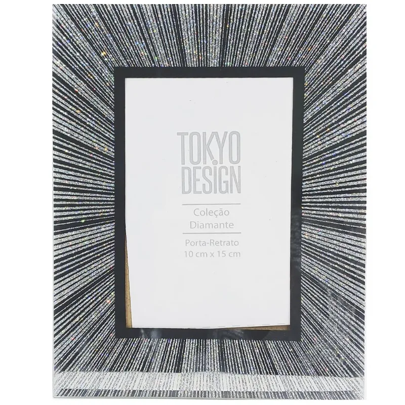 Porta Retrato Decorativo Diamante 10x15cm em Vidro Tokyo Design
