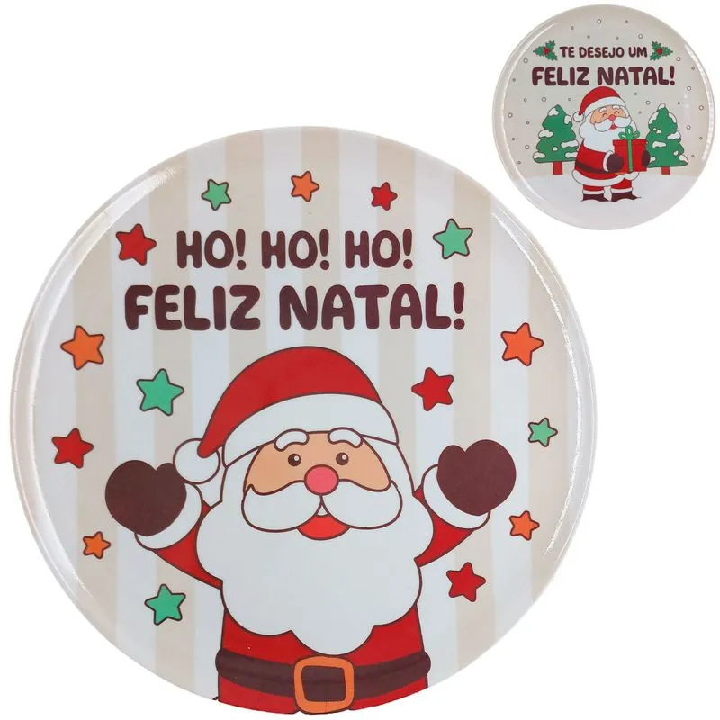 Prato Natalino 25cm em Plástico Multiart