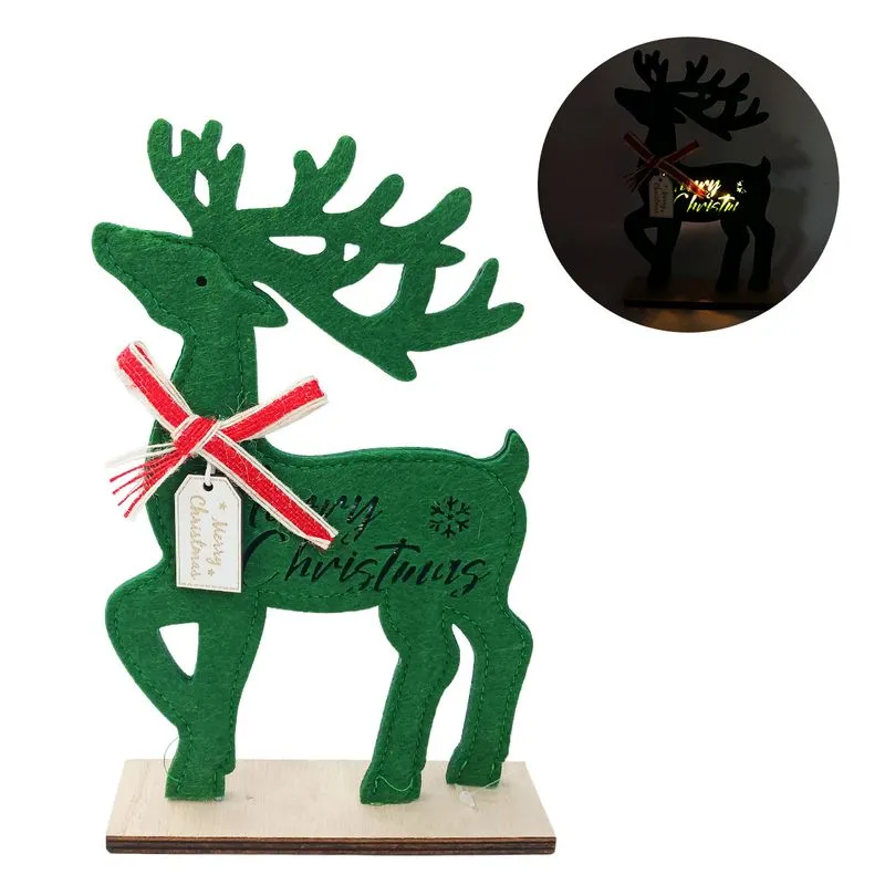 Rena de Natal Led Decorativa 25x15cm em Feltro Multiart