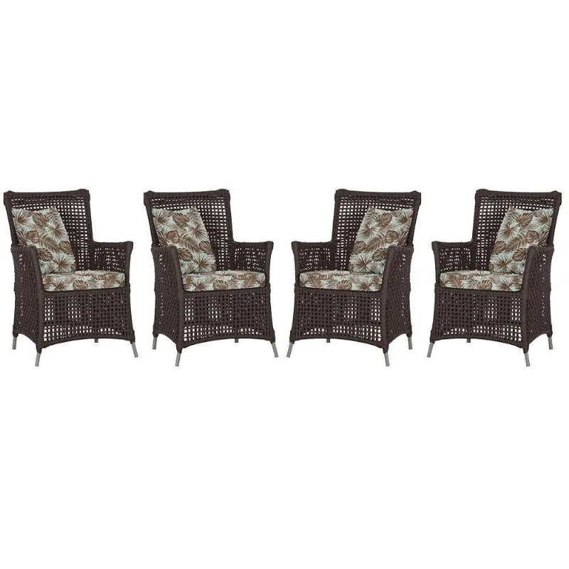 4 Poltronas Igapó Alumínio Pintura Fendi Corda Náutica E6 Marrom