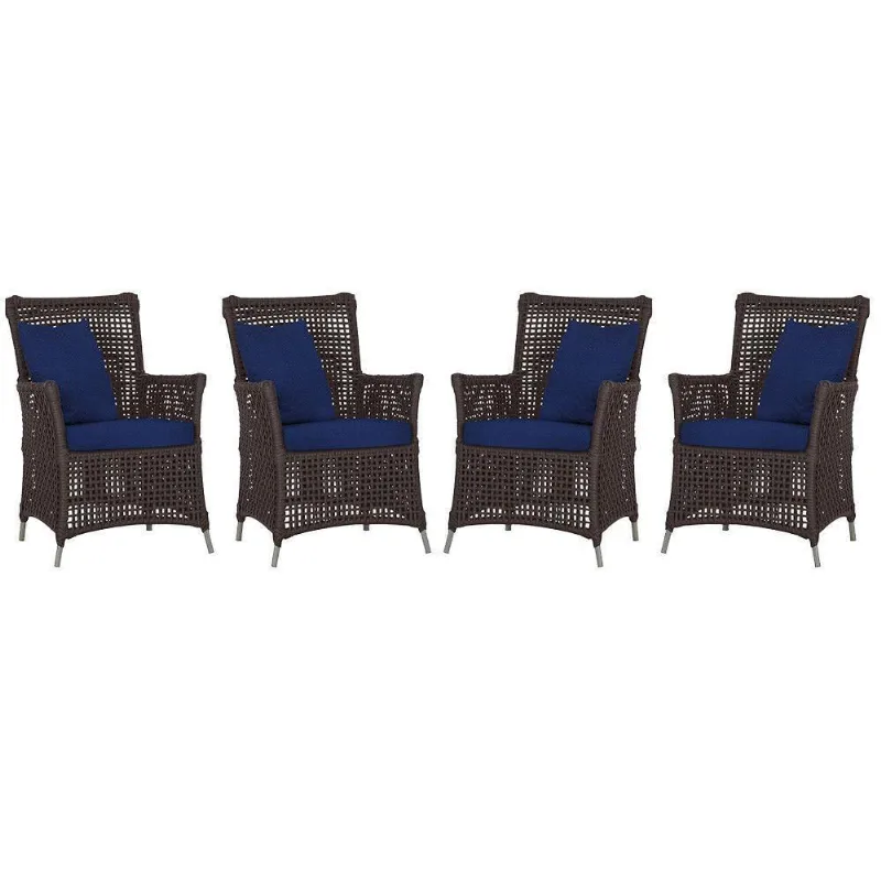 4 Poltronas Igapó Alumínio Pintura Fendi Corda Náutica E10 Marrom