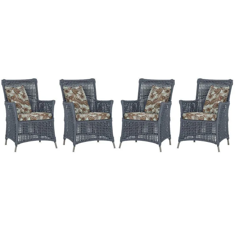 4 Poltronas Igapó Alumínio Pintura Fendi Corda Náutica E6 Prata