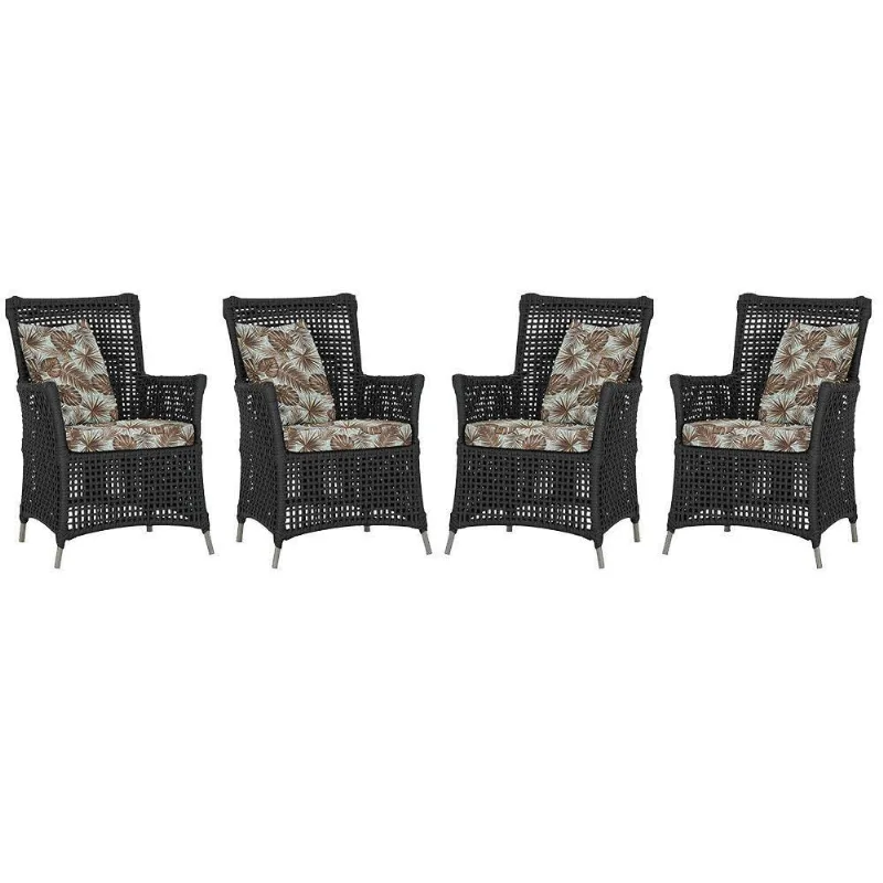 4 Poltronas Igapó Alumínio Pintura Fendi Corda Náutica E6 Preto