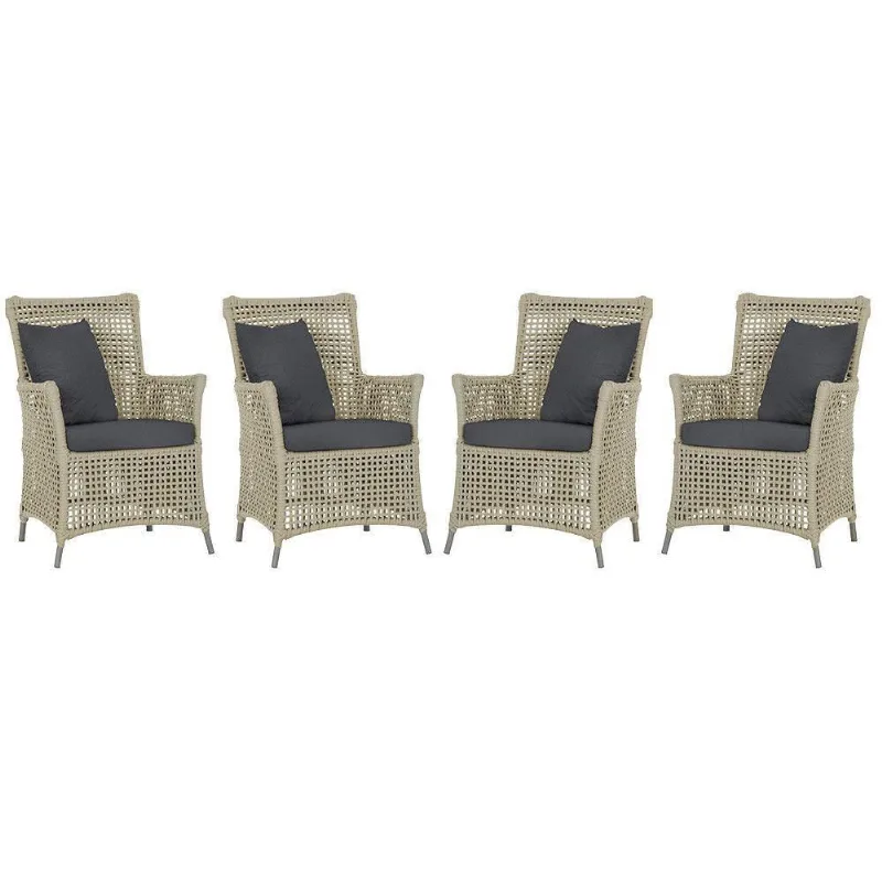 4 Poltronas Igapó Alumínio Pintura Fendi Corda Náutica E11 Rami