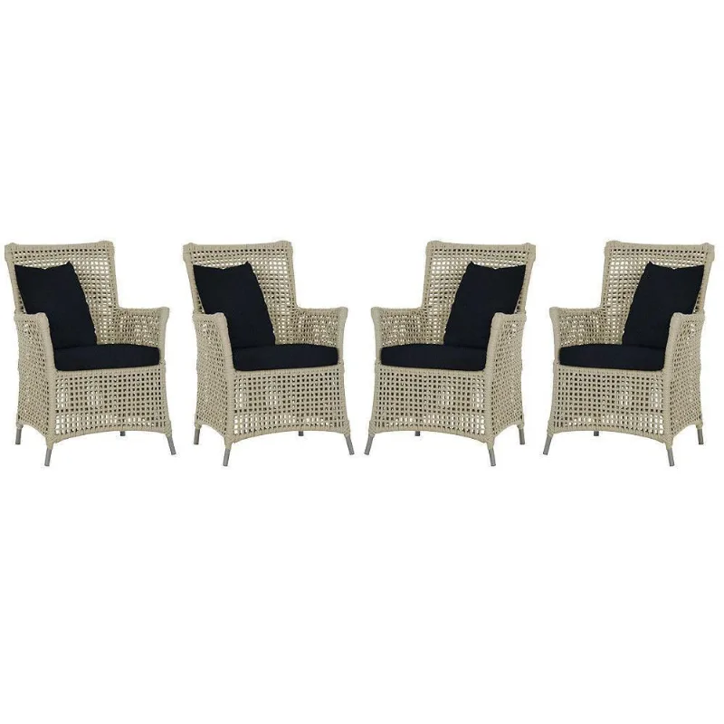 4 Poltronas Igapó Alumínio Pintura Fendi Corda Náutica E12 Rami