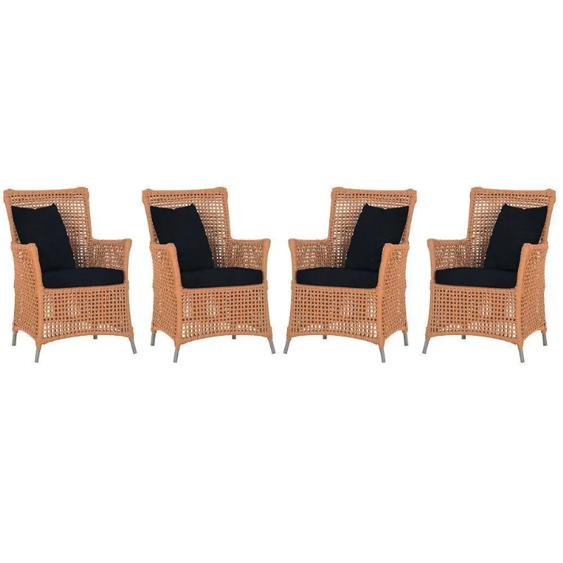4 Poltronas Igapó Alumínio Pintura Fendi Corda Náutica E12 Terra Cota